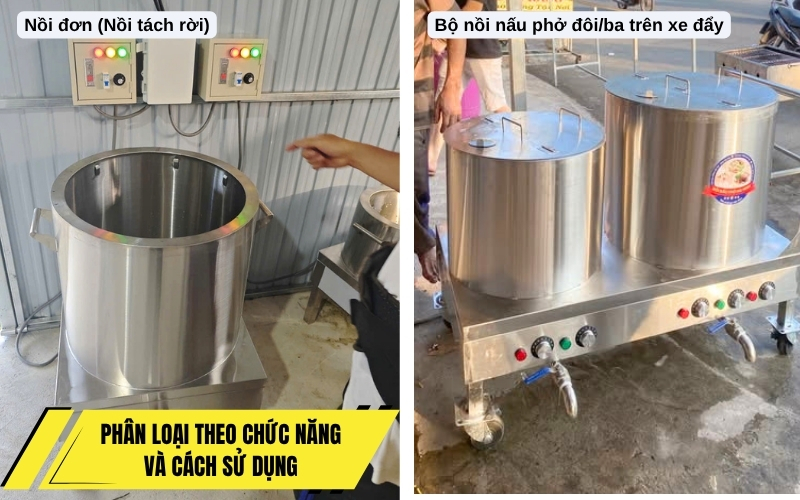 Phân loại nồi phở điện theo chức năng và cách sử dụng  